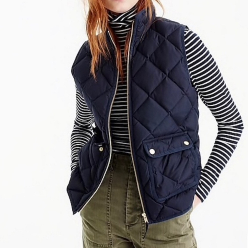 J Crew Navy Blue Excursion Puffer quilted Vest AC640